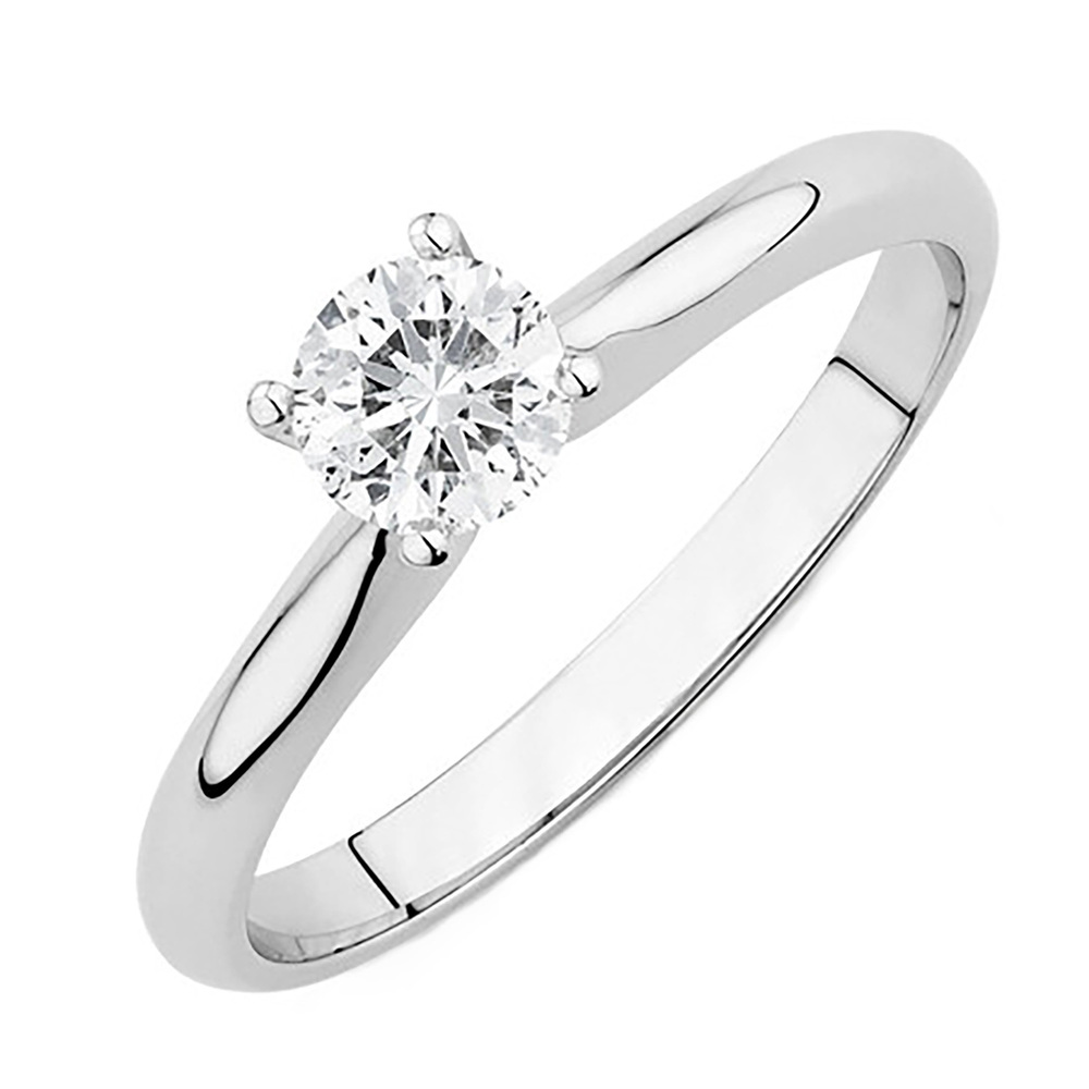 14KT WHITE GOLD SOLITAIRE RING CANADIAN DIAMOND