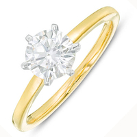 14KT YELLOW GOLD SOLITAIRE RING