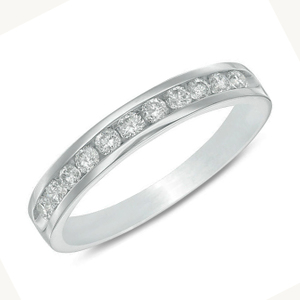 10KT WHITE GOLD DIAMOND BAND