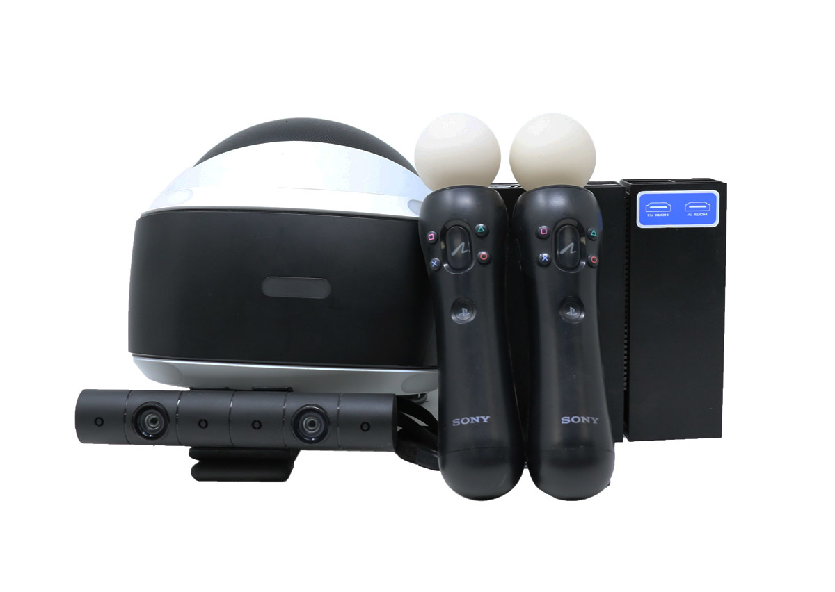 SONY PLAYSTATION VR HEADSET CONTROLLERS AND CONTROL BOX