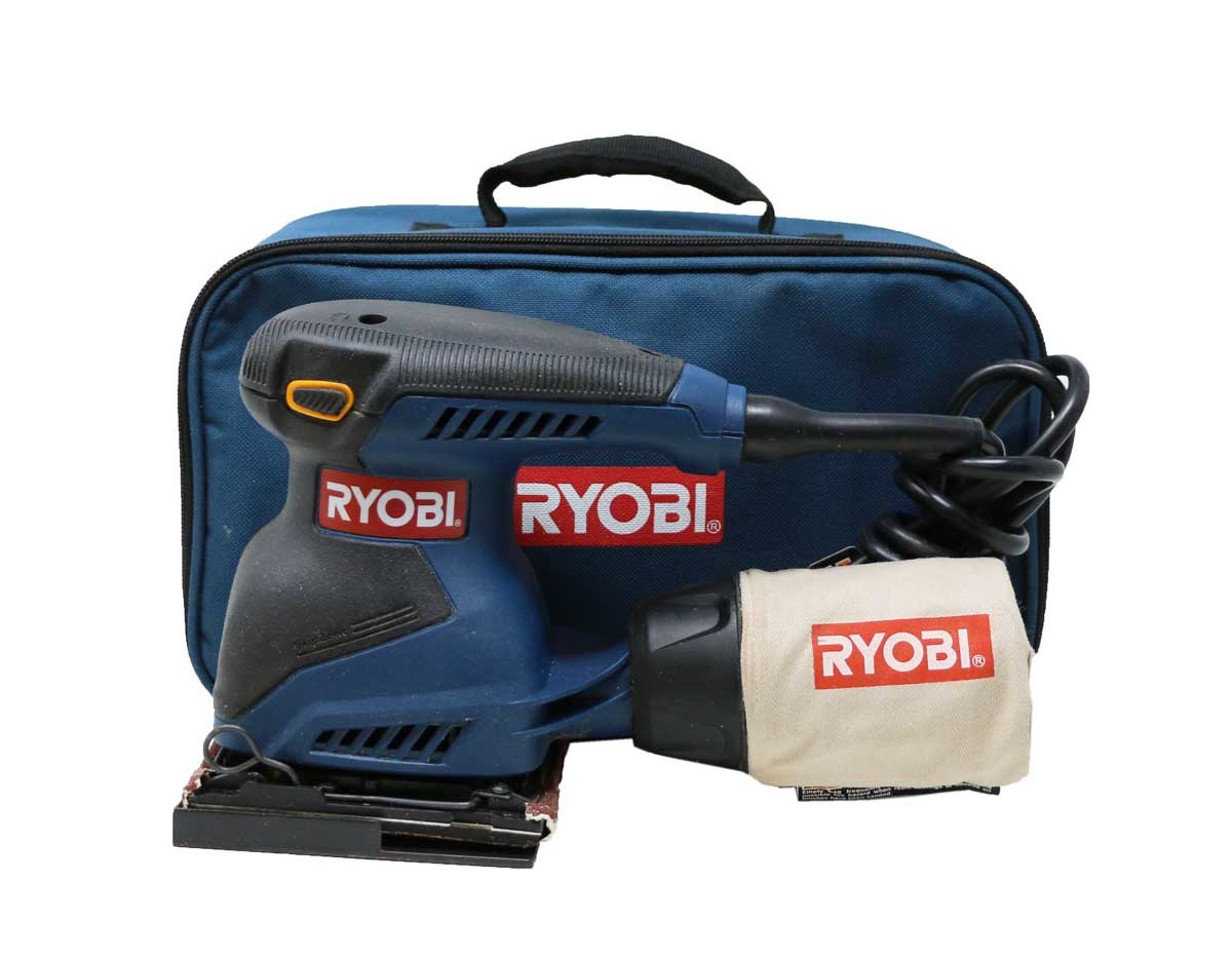 RYOBI 1/4 SHEET FINISH SANDER WITH BAG AND CASE Golden Pawn