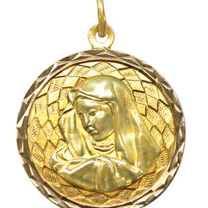 18 KT YELLOW GOLD MOTHER MARY PENDANT