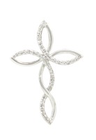 10 KT WHITE GOLD AND DIAMOND CROSS