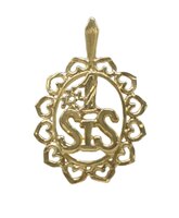 10 KT YELLOW GOLD NUMBER ONE SISTER PENDANT