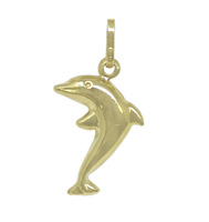 10 KT YELLOW GOLD DOLPHIN PENDANT 