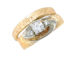14 KT YELLOW GOLD AND DIAMOND WEDDING SET