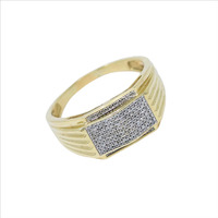 10 KT YELLOW GOLD MENS CLUSTER RING