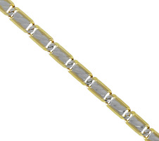 10 KT WHITE AND YELLOW GOLD ANKLET
