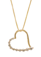 10 KT YELLOW GOLD AND DIAMOND PENDANT AND CHAIN
