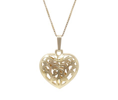10 KT YELLOW GOLD HEART PENDANT WITH YELLOW GOLD CHAIN 
