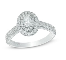 14K WHITE GOLD OVAL DIAMOND RING