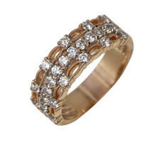 14 KT ROSE GOLD AND DIAMOND RING WITH APPRAISAL