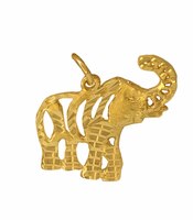 10 KT YELLOW GOLD ELEPHANT PENDANT