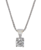 10 KT WHITE GOLD  NECKLACE AND DIAMOND PENDANT