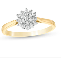 YELLOW GOLD CLUSTER RING