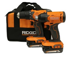 RIDGID 18 VOLT HAMMER DRILL AND IMPACT KIT WITH 2 BATTERIES