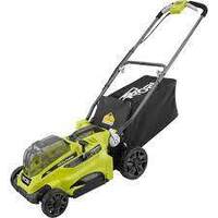 RYOBI 16 INCH 18 VOLT CORDLESS PUSH LAWN MOWER WITH 2AH BATTERIES & CHARGER 