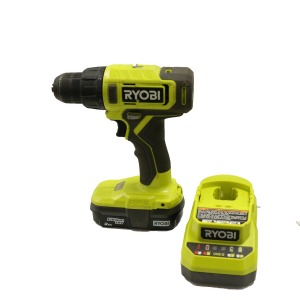 RYOBI 18 VOLT CORDLESS COMPACT BRUSHLESS DRILLDRIVER WITH BATTERY AND CHARGER