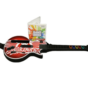 NINTENDO WII GUITAR HERO GAME WITH AEROSMITH GUITAR