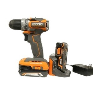 RIDGID CORDLESS DRILL WITH TWO BATTERIES AND CHARGER