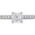 14kt WHITE GOLD PRINCESS CUT SOLITAIRE WITH DIAMOND BAND