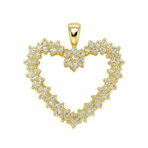 10KT YELLOW GOLD AND DIAMOND HEART PENDANT