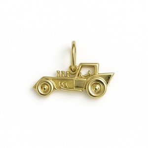 14KT YELLOW GOLD HOT ROD CAR PENDANT