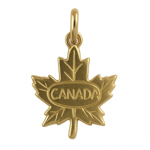 10KT YELLOW GOLD CANADA MAPLE LEAF PENDANT