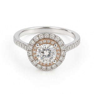 14KT WHITE GOLD DIAMOND HALO RING