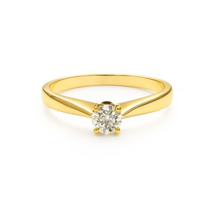 14KT YELLOW GOLD LADIES DIAMOND SOLITAIRE RING