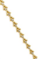 10KT YELLOW GOLD AND DIAMOND TENNIS BRACELET 