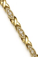 14KT YELLOW GOLD AND DIAMOND TENNIS BRACELET