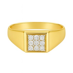 10KT YELLOW GOLD AND DIAMOND MENS RING