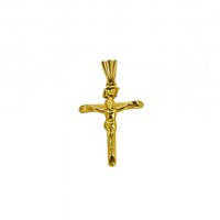 14KT YELLOW GOLD JESUS ON THE CROSS PENDANT
