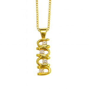 14KT YELLOW GOLD CHAIN WITH DIAMOND PENDANT