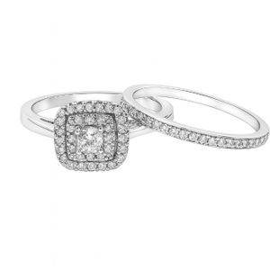 10KT LADIES WHITE GOLD BRIDAL SET 