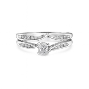 10KT LADIES WHITE GOLD WEDDING SET