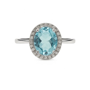 LADIES 10KT WHITE GOLD DIAMOND HALO RING