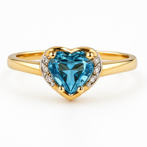LADIES 10KT YELLOW GOLD HEART RING