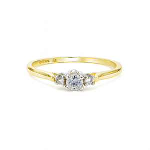 LADIES 14KT YELLOW GOLD AND DIAMOND RING