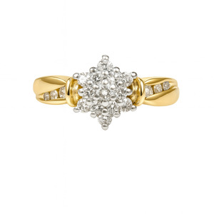 LADIES 14KT YELLOW GOLD DIAMOND RING