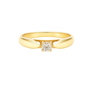 LADIES 14KT YELLOW GOLD DIAMOND SOLITAIRE RING