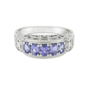 14KT WHITE GOLD LARGE VIOLET STONE RING 