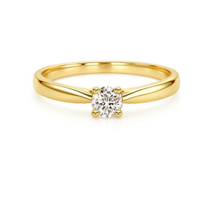 14KT YELLOW GOLD DIAMOND SOLITAIRE RING