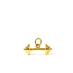 14KT YELLOW GOLD BARBELL PENDANT