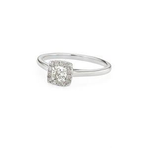 14 KT WHITE GOLD DIAMOND RING