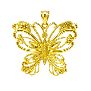 14KT YELLOW GOLD BUTTERFLY PENDANT