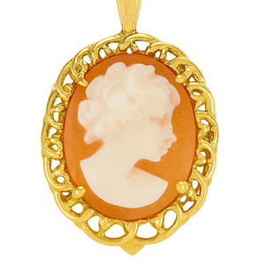  10KT YELLOW GOLD CAMEO PENDANT