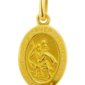 10KT YELLOW GOLD ST CHRISTOPHER PENDANT