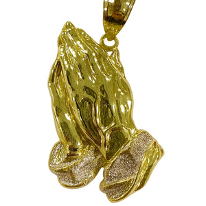 10KT YELLOW AND WHITE GOLD PRAYING HANDS PENDANT